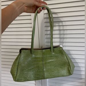 Nine West Green faux Crocodile skin shoulder bag
